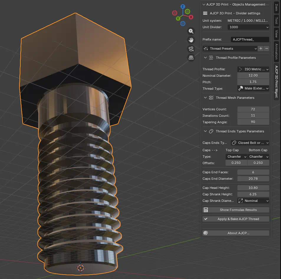 Addon Blender (Bolts & Nuts)