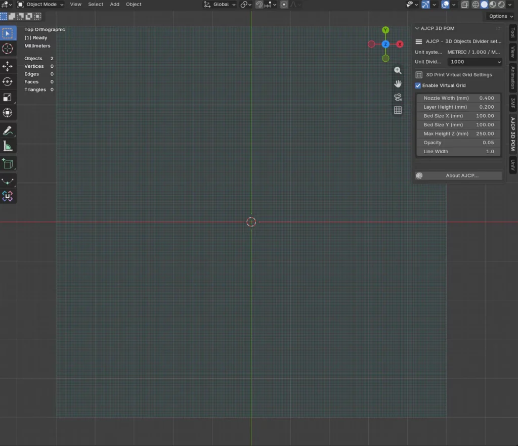 Add-on Blender (Virtual Grid)